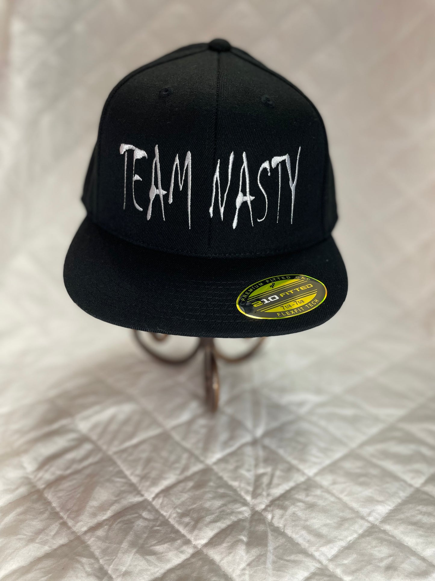 Team Nasty B/W Flat Bill Fitted Hat