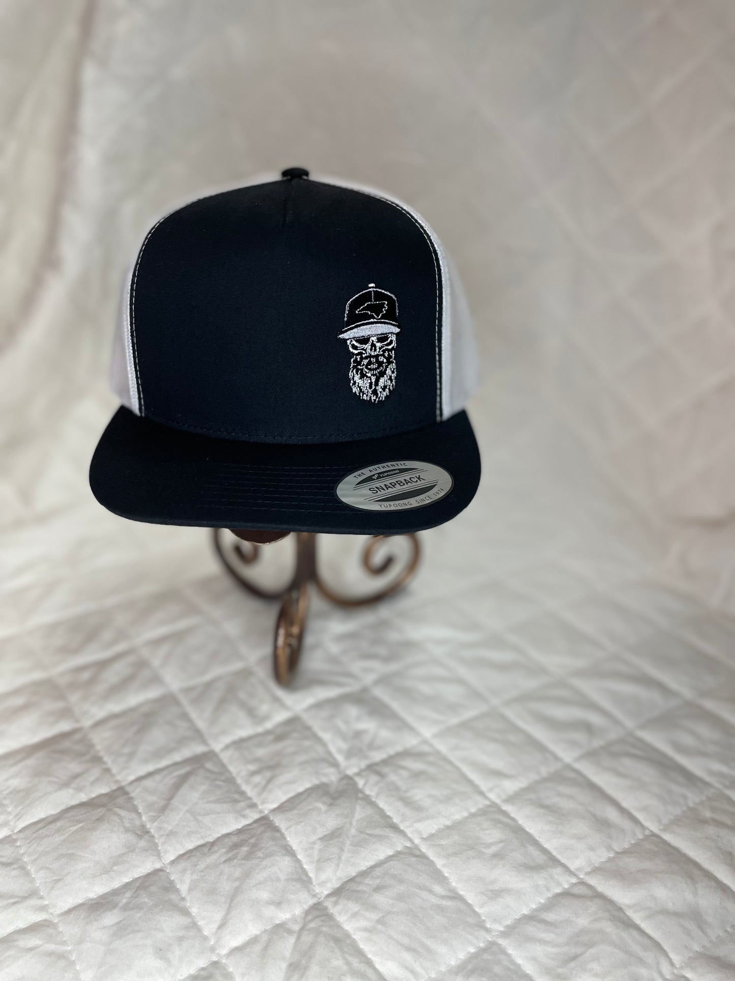 Black and White Skull Snap Back Team Nasty Hat