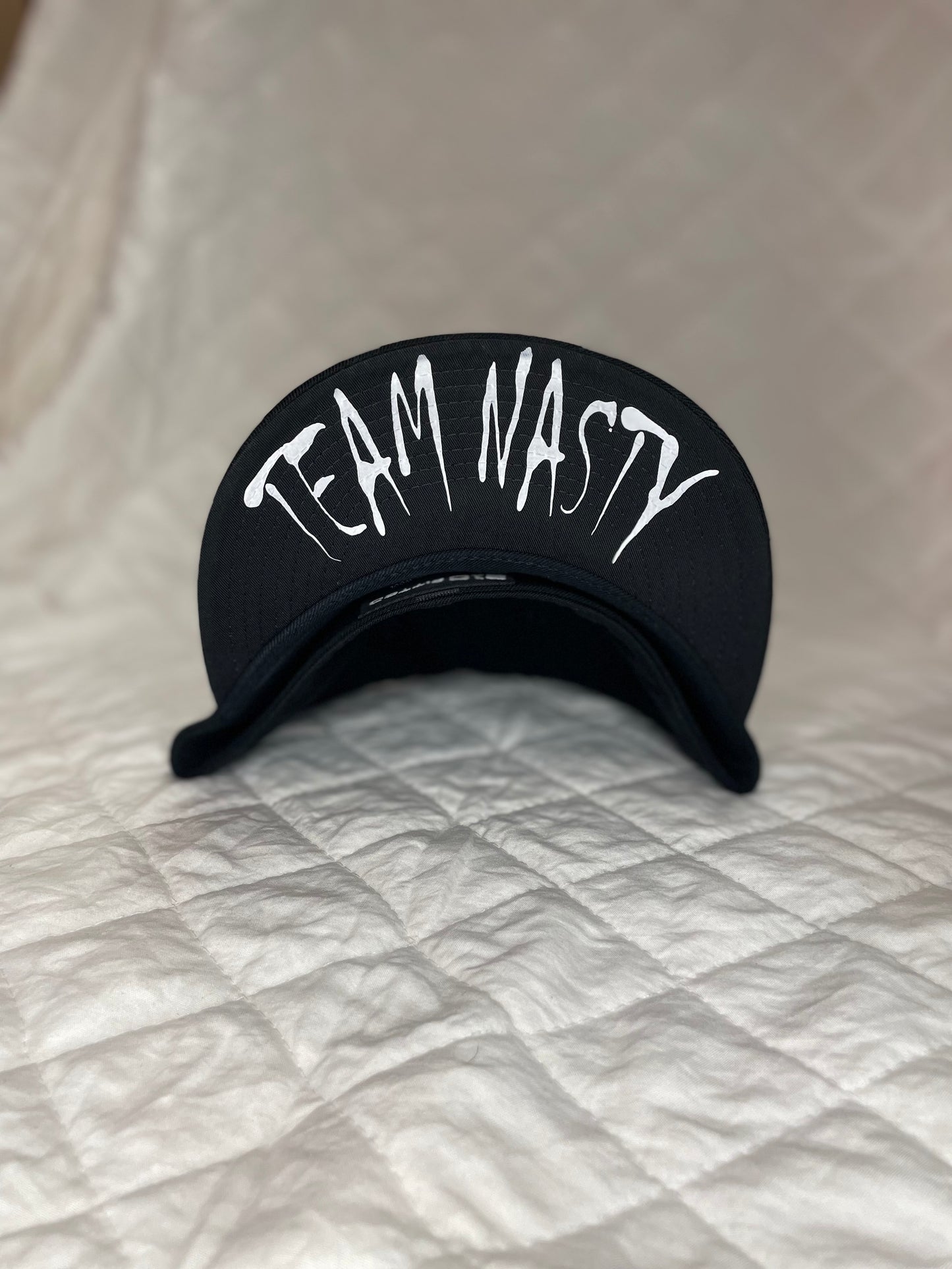 Black Skull Flex Fit Flat Bill Team Nasty Hat