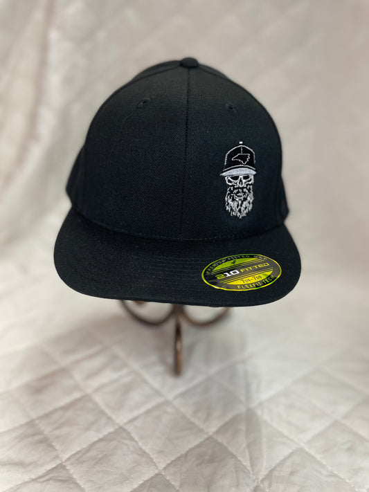 Black Skull Flex Fit Flat Bill Team Nasty Hat