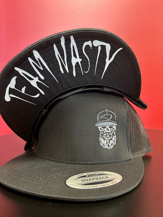 Black Skull Snap Back Team Nasty Hat