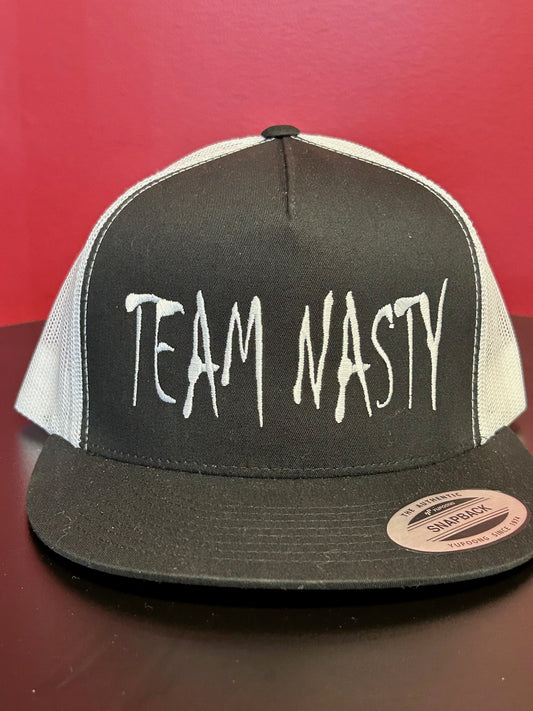 Team Nasty B/W Flat Bill Snap Back