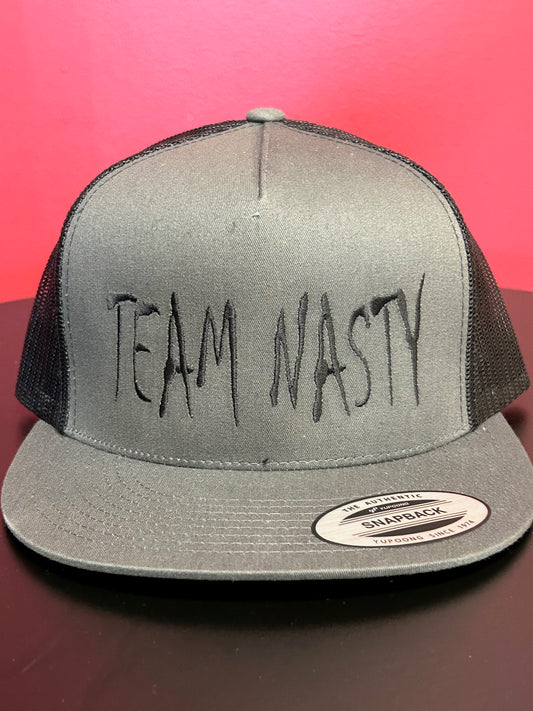 Team Nasty Grey Flat Bill Snap Back