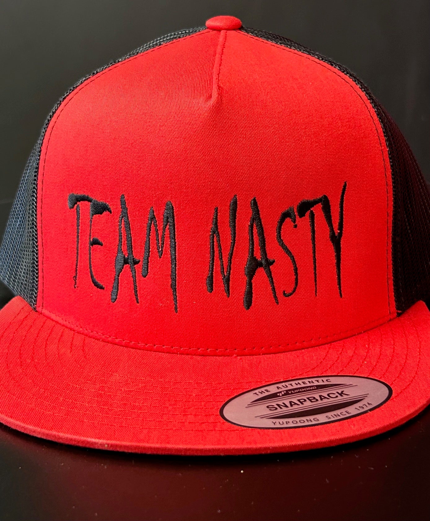 Red and Black Snap Back Team Nasty Hat