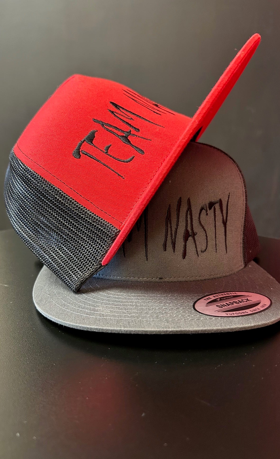 Red and Black Snap Back Team Nasty Hat