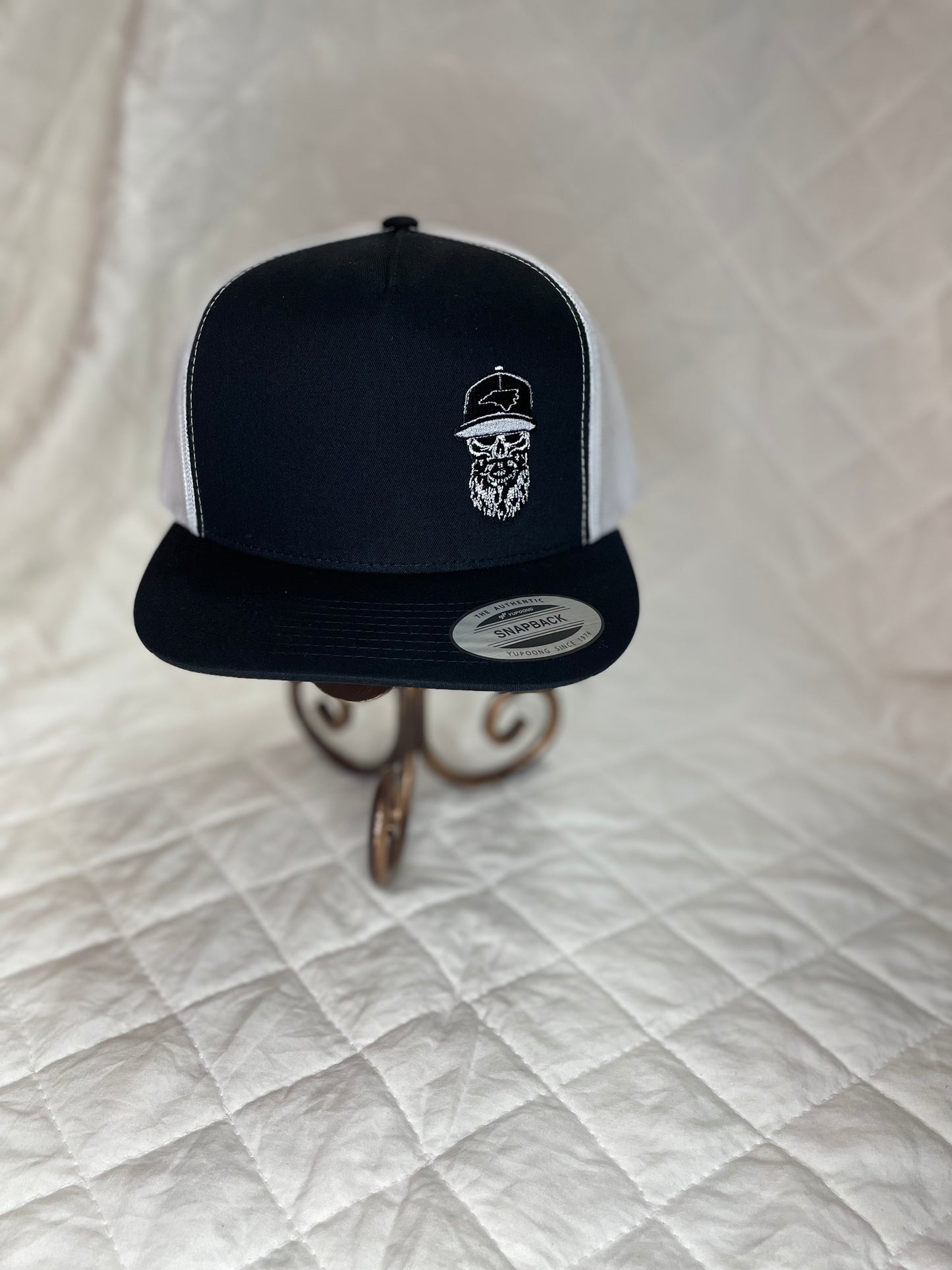 Black and White Skull Snap Back Team Nasty Hat