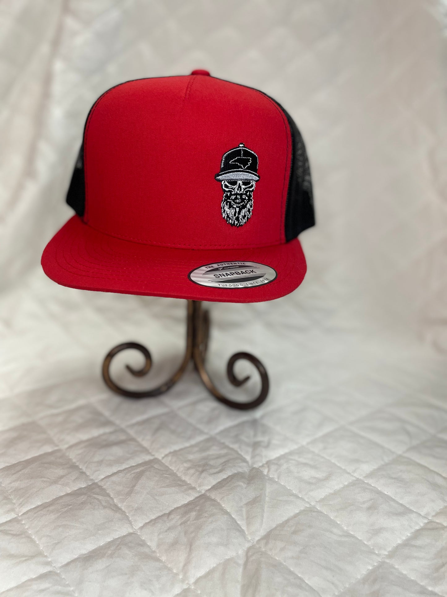 Red and Black Skull Snap Back Team Nasty Hat