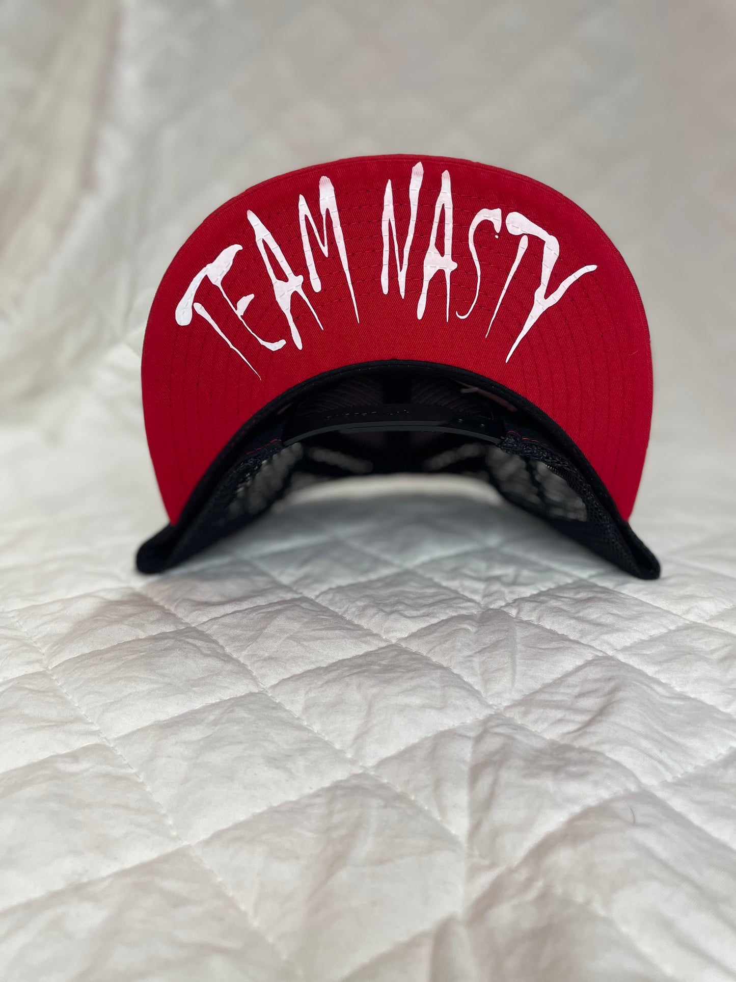 Red and Black Skull Snap Back Team Nasty Hat